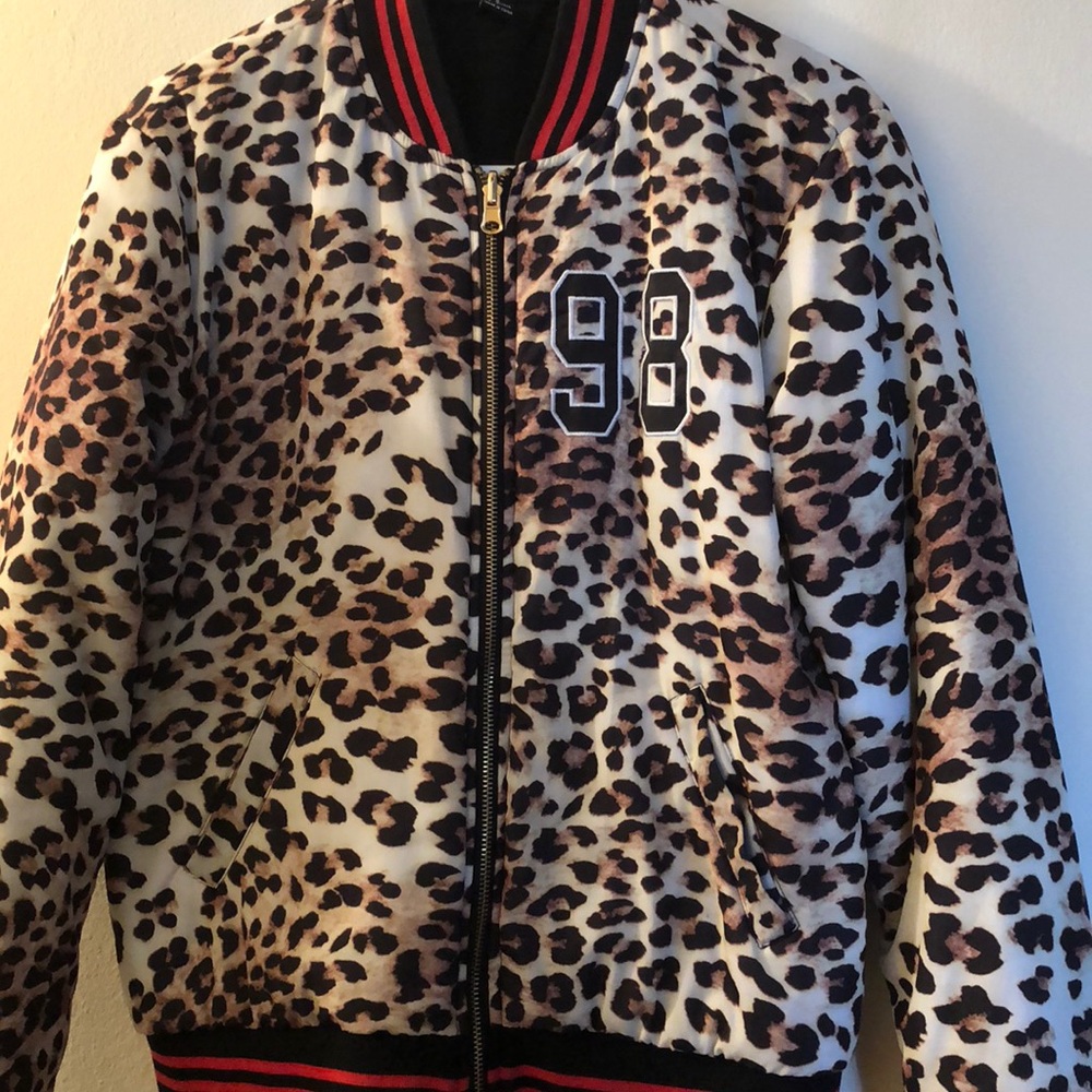 Leopard Print Bomber Jacket